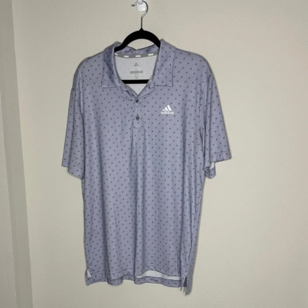 Adidas Men's Gray Polo with Pattern